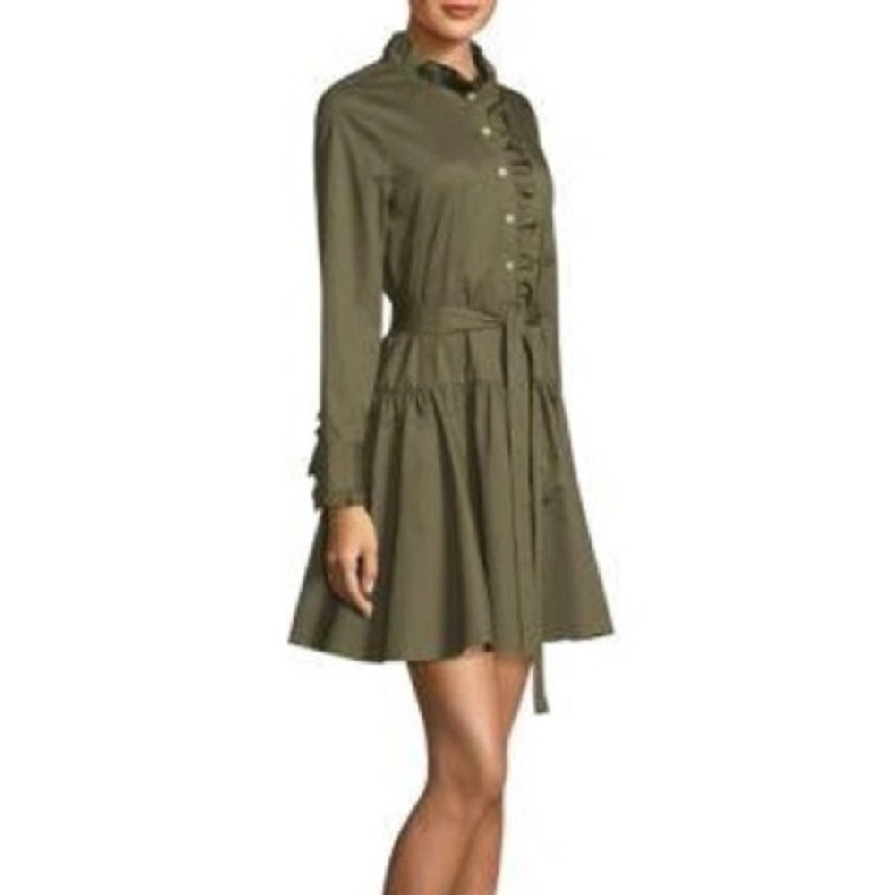 Kate spade Broome St. Ruffle neck poplin dress